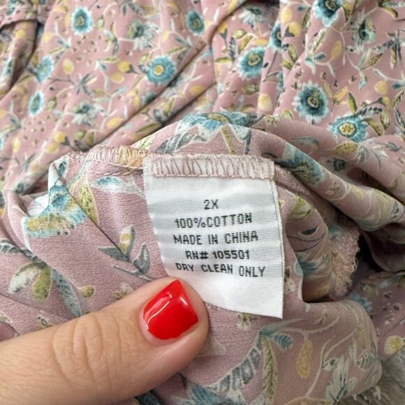 Double D Ranch dusty pink floral dress size 2x - Picture 4 of 6